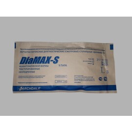 Перчатки "DiaMAX-S" смотровые стерильные латексные неанатальные неопудренные текстурированные, р. L, 40 пар